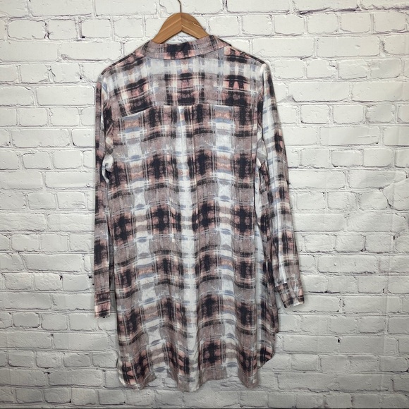 Addition Elle High Low Plaid Print Shirt - Picture 5 of 8